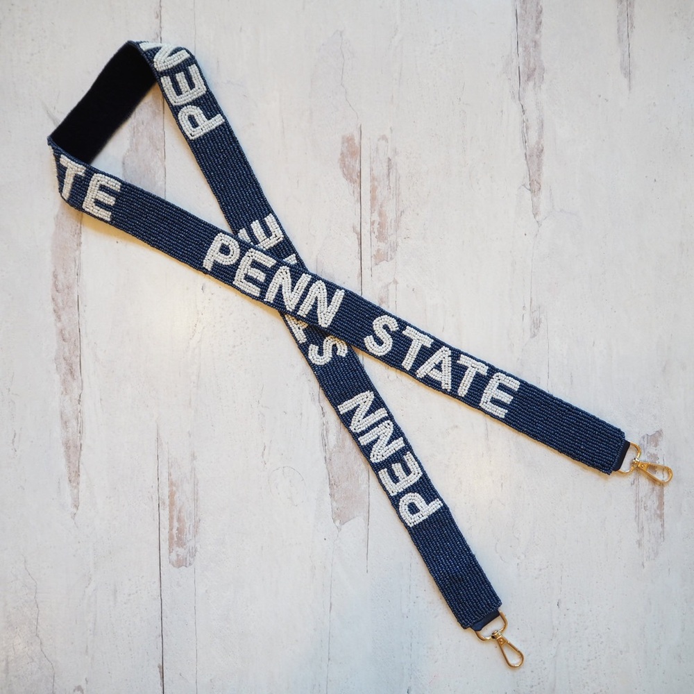 Beaded Game Day Penn State Beaded Purse Strap Blue